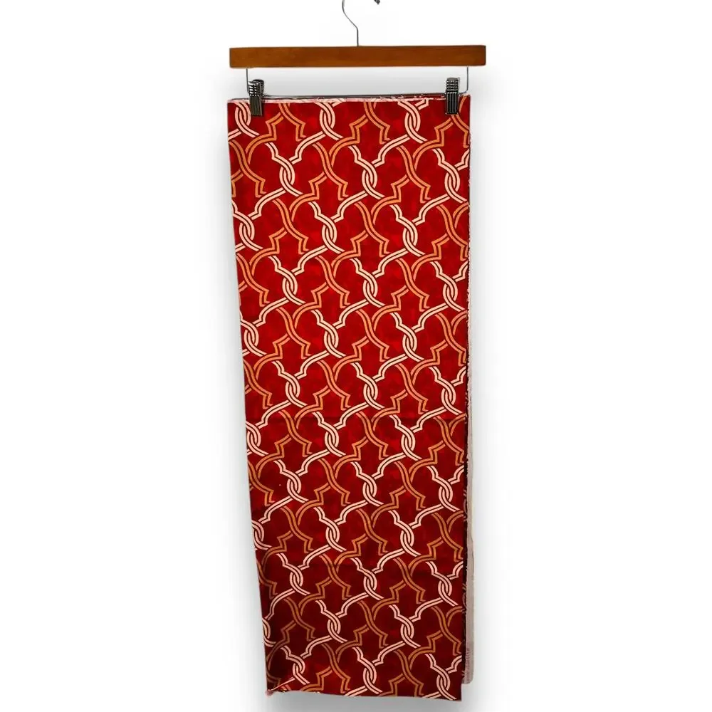 Waverly Upholstery Fabric Red Gold Geometric Cotton Twill 37x54